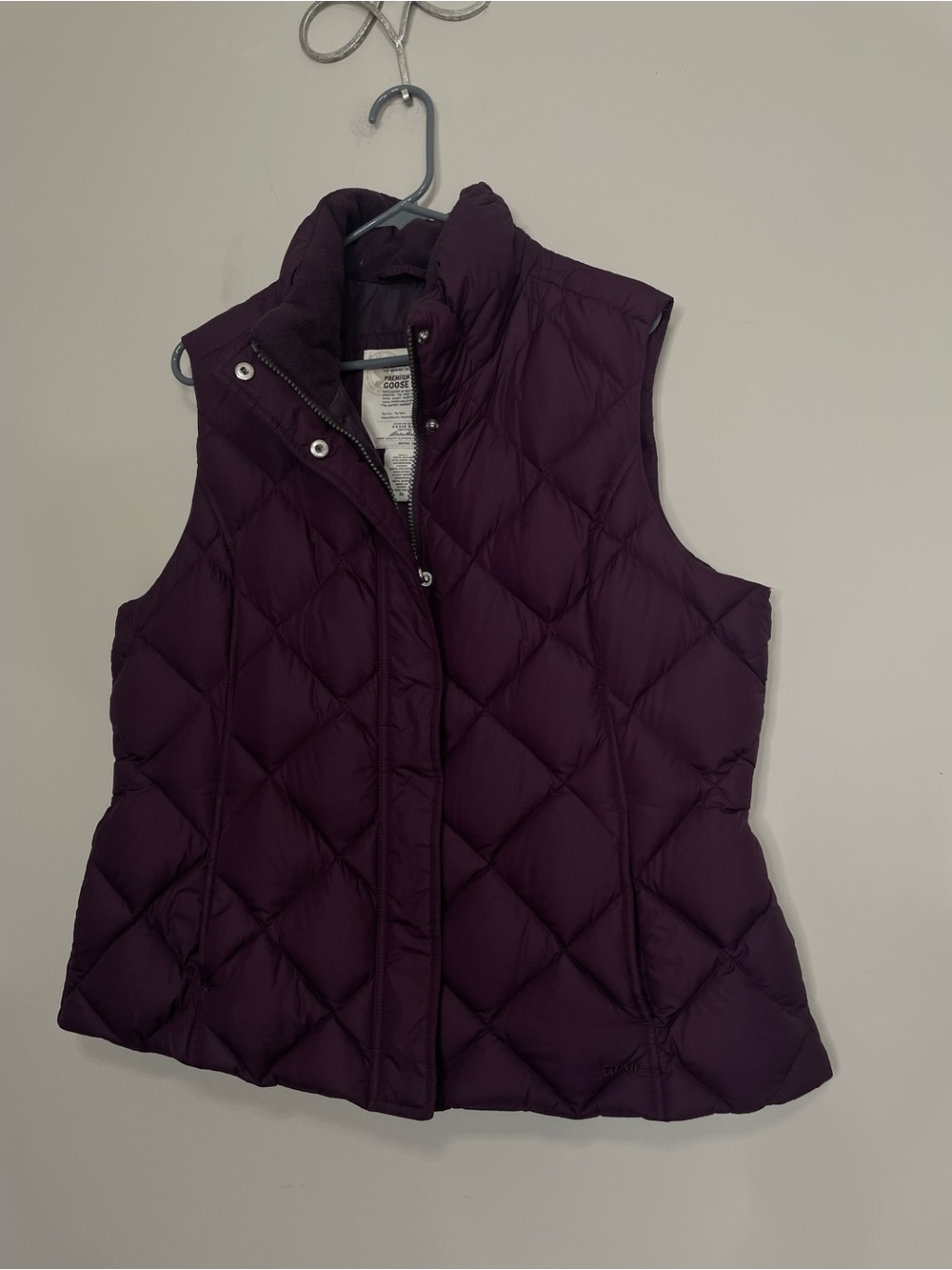 Eddie Bauer Goosedown Quilted Puffer Vest in Plum Size XL